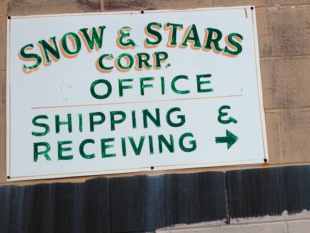 "SNOW & STARS CORP. OFFICE SHIPPING & RECEIVING → "