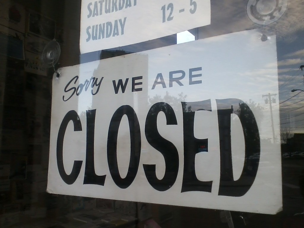 "Sorry WE ARE CLOSED"